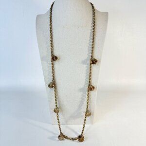 Stella and Dot Crystal Stion Necklace Long Length Gold Tone Rhinestones